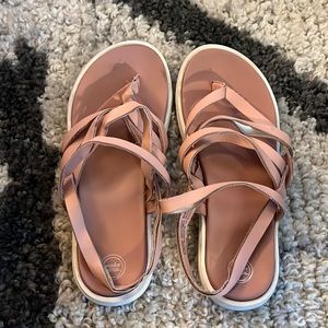 Pink strappy sandals. Girls size 3. Brand is Wondernation from Walmart.